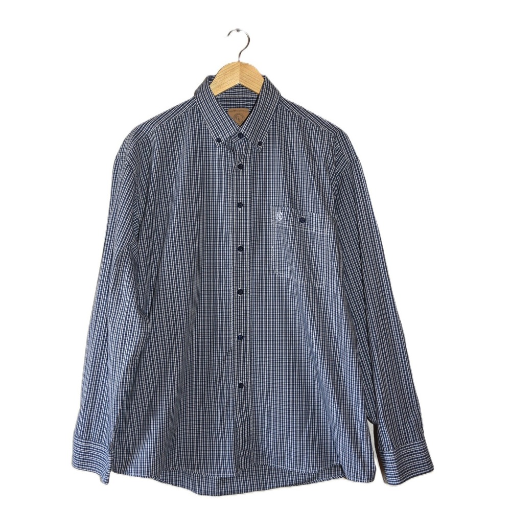 Gunnison Creek Outfitters Button Down Mens L Navy Gingham Excellent Long Sleeve